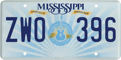 MS license plate ZWO396