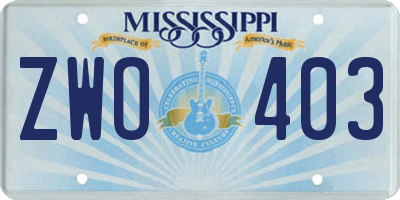 MS license plate ZWO403