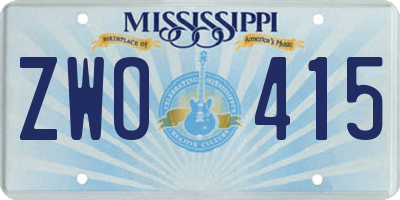 MS license plate ZWO415