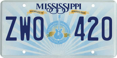 MS license plate ZWO420