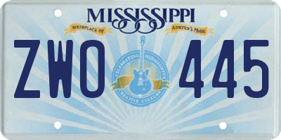 MS license plate ZWO445