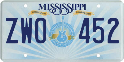 MS license plate ZWO452
