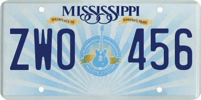 MS license plate ZWO456