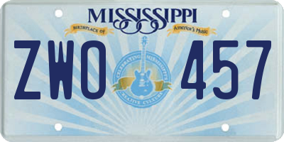 MS license plate ZWO457