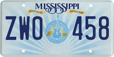 MS license plate ZWO458