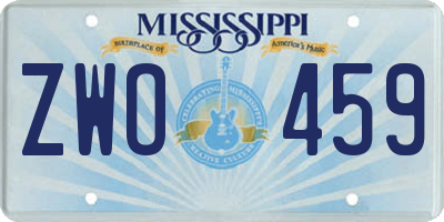 MS license plate ZWO459