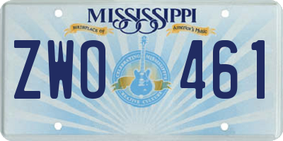 MS license plate ZWO461