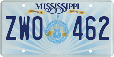 MS license plate ZWO462