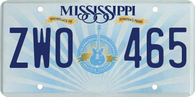 MS license plate ZWO465