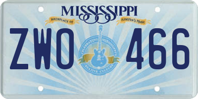 MS license plate ZWO466