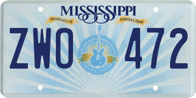 MS license plate ZWO472