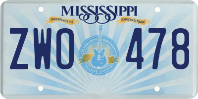 MS license plate ZWO478