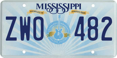 MS license plate ZWO482