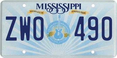 MS license plate ZWO490