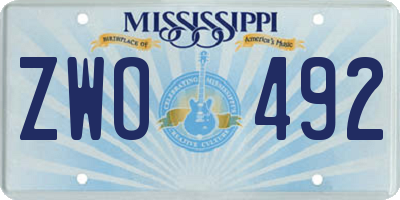 MS license plate ZWO492