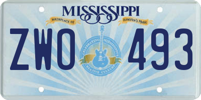 MS license plate ZWO493