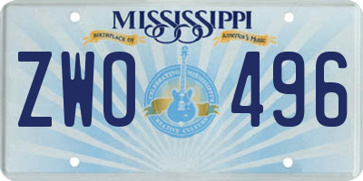 MS license plate ZWO496