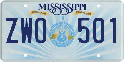 MS license plate ZWO501