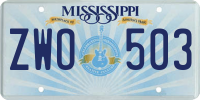 MS license plate ZWO503