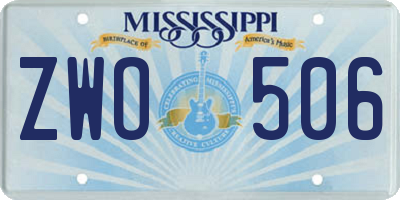 MS license plate ZWO506