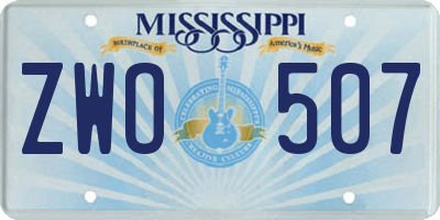MS license plate ZWO507