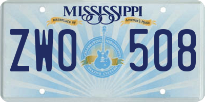 MS license plate ZWO508