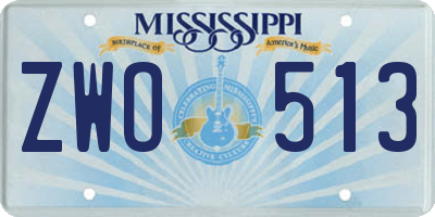 MS license plate ZWO513
