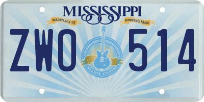 MS license plate ZWO514