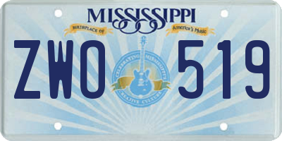 MS license plate ZWO519