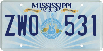 MS license plate ZWO531