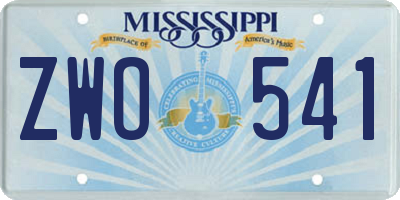 MS license plate ZWO541
