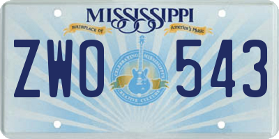 MS license plate ZWO543