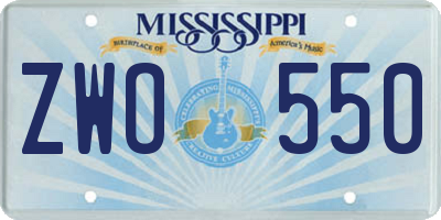 MS license plate ZWO550