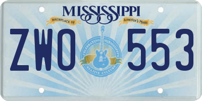 MS license plate ZWO553