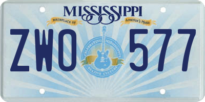 MS license plate ZWO577