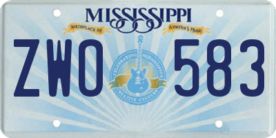 MS license plate ZWO583