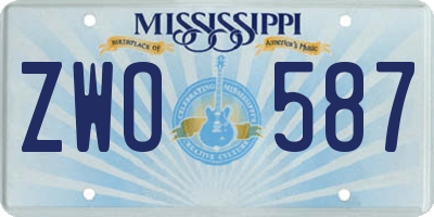 MS license plate ZWO587