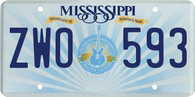 MS license plate ZWO593