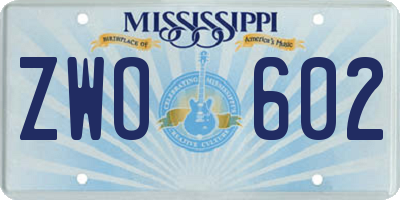 MS license plate ZWO602