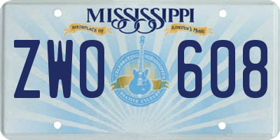 MS license plate ZWO608
