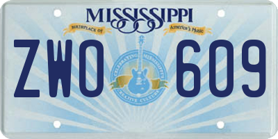 MS license plate ZWO609