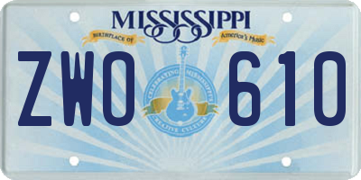 MS license plate ZWO610