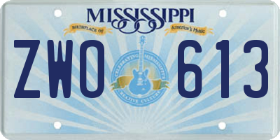 MS license plate ZWO613