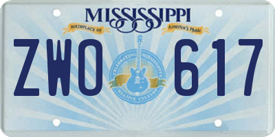 MS license plate ZWO617