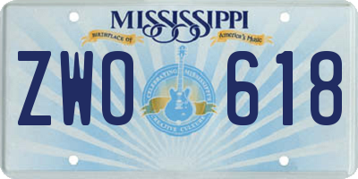 MS license plate ZWO618