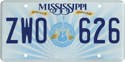 MS license plate ZWO626