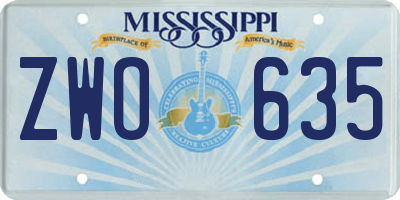 MS license plate ZWO635