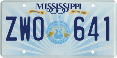 MS license plate ZWO641