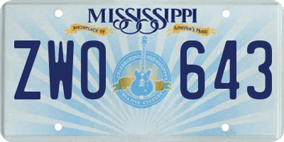 MS license plate ZWO643