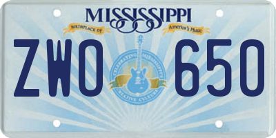 MS license plate ZWO650